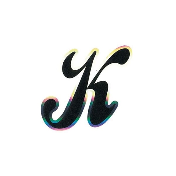 Holografisk självhäftande bokstav K, svart