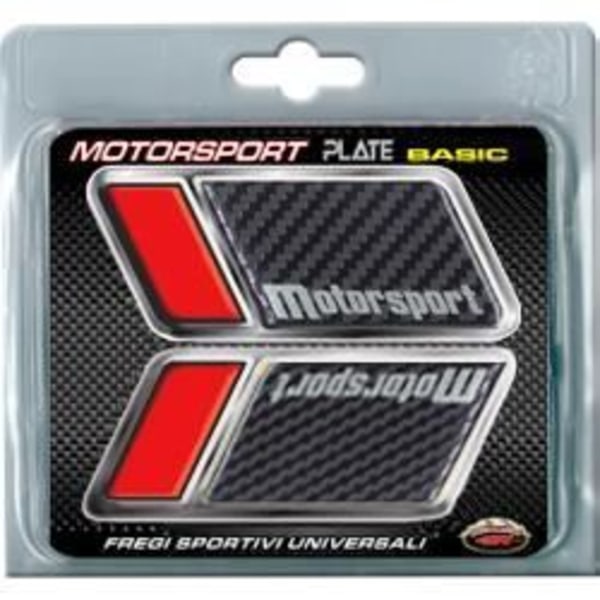 Självhäftande märken - Motorsport - Basic Kit - Carbon and Red - 2 3D-plattor - 9 x 3,5 cm