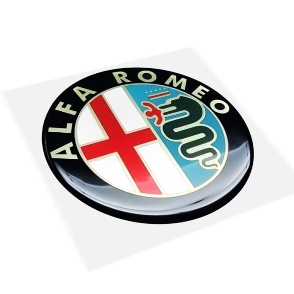 3D Alfa Romeo Logo 80-talsdekal, Diameter 58 mm