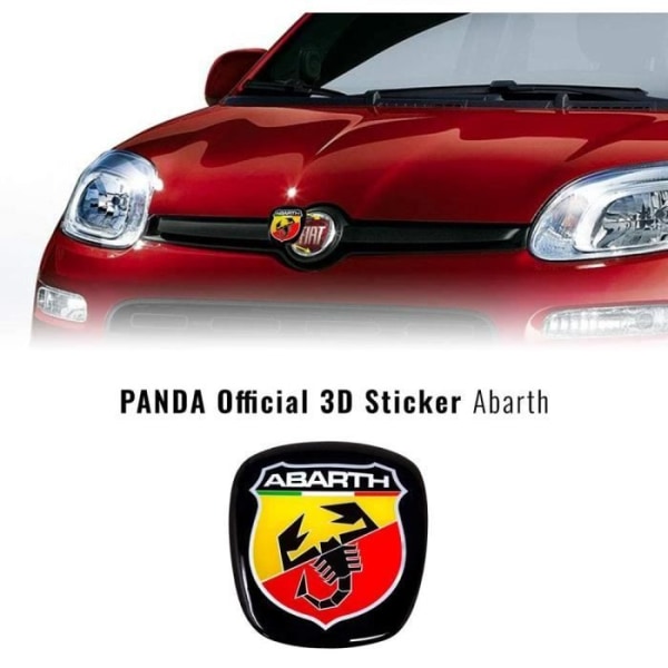 3D Abarth Replacement Logo Sticker för Fiat Panda efter 2012
