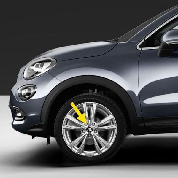 3D Stickers - Fiat - Hjulkapsel - Sort - 4 stk - Diameter 58 mm