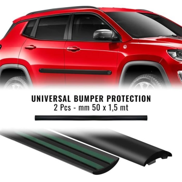 Skydd Bumper - Universell - Svart - 50 mm x 1,5 mt - 2 Stycken - Mjuk PVC Svart