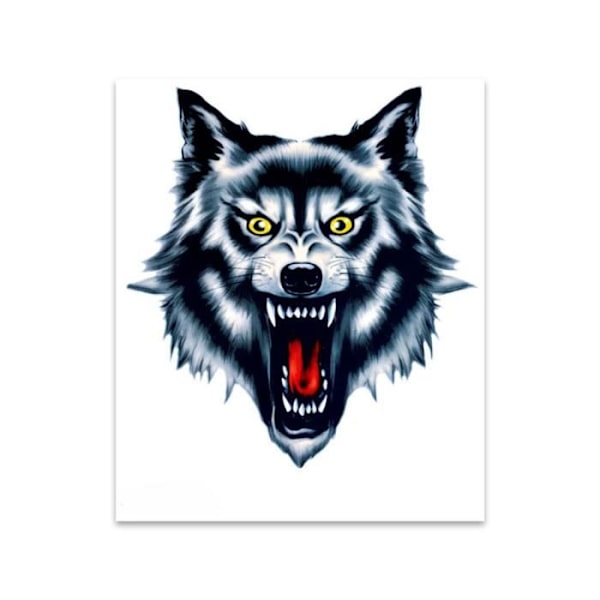 Selvklæbende - Sticker - Ulv Kæbe - 10 x 12 cm - Sort - Modstandsdygtig og holdbar