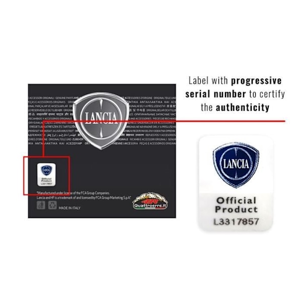 Lancia Official HF Patch, Logotyp, 60 x 35 mm