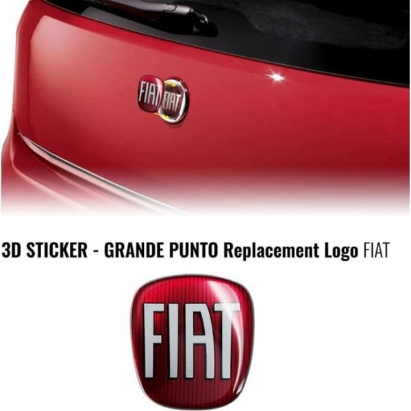Fiat 3D ersättningslogodekal för Grande Punto, bak