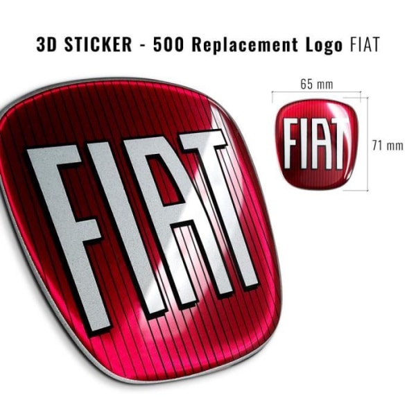 Fiat 3D Replacement Logo Sticker til 500, for og bag