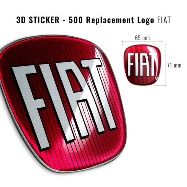 Klistermærke - Fiat - 500 - 3D - Fleksibel - Uændret