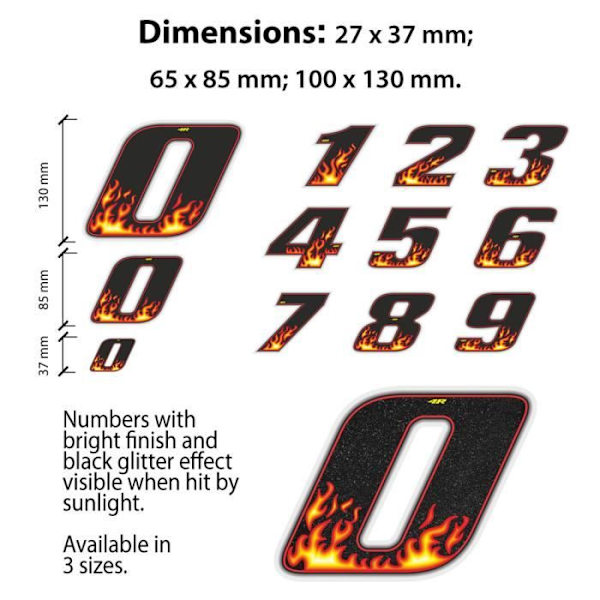 Klick - Ej specificerat - Nummer 2 - Flammor - 27 x 37 mm - Röd