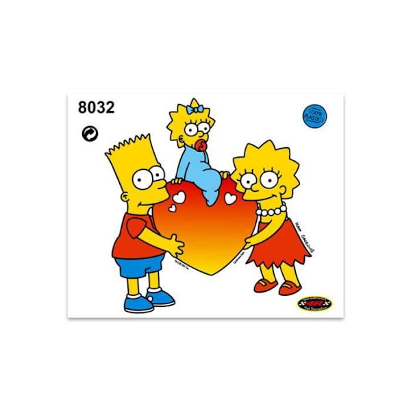Dekal Bart Lisa Maggie Heart Sticker, 14 x 16 cm