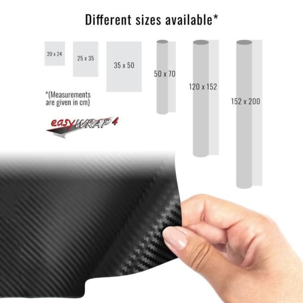 Filmadhesiv inpackning - Ej specificerad - 25 x 35 cm - Kolfiberlook - Repå resistent - Lätt att applicera