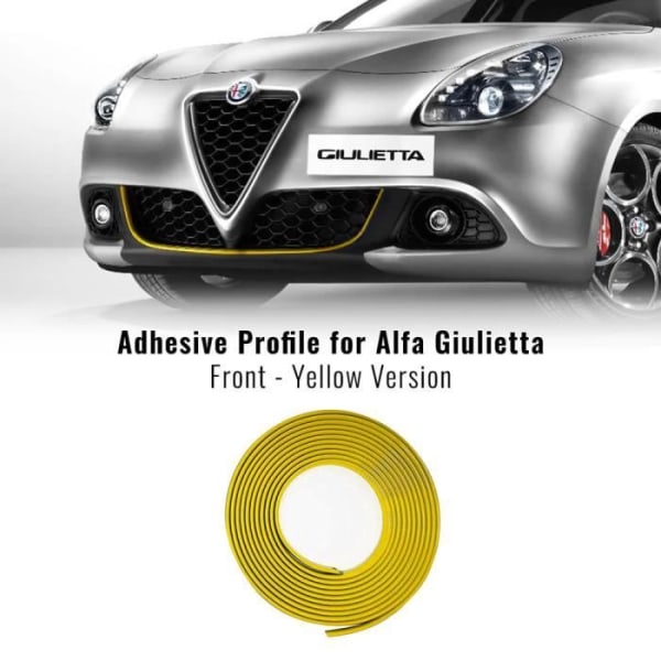 Forsideklæbende profil til Alfa Romeo Giulietta bil, gul