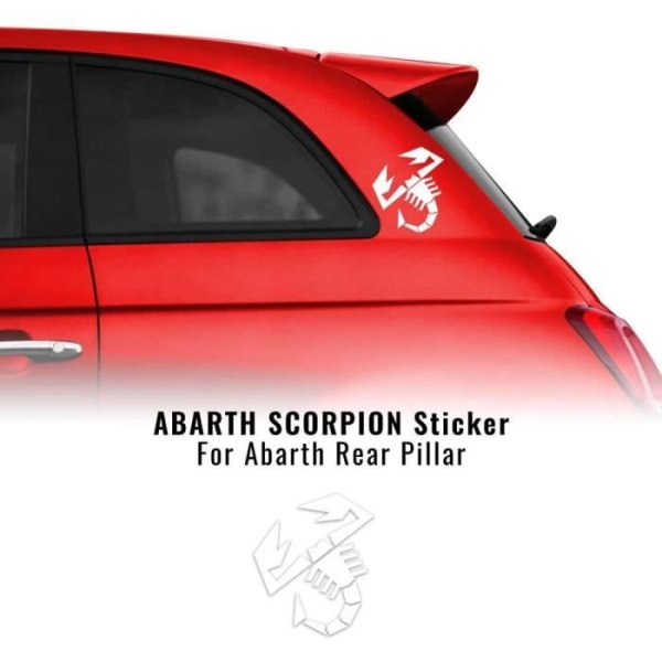 Scorpion-dekal för sidopelare Fiat 500 Abarth, vit