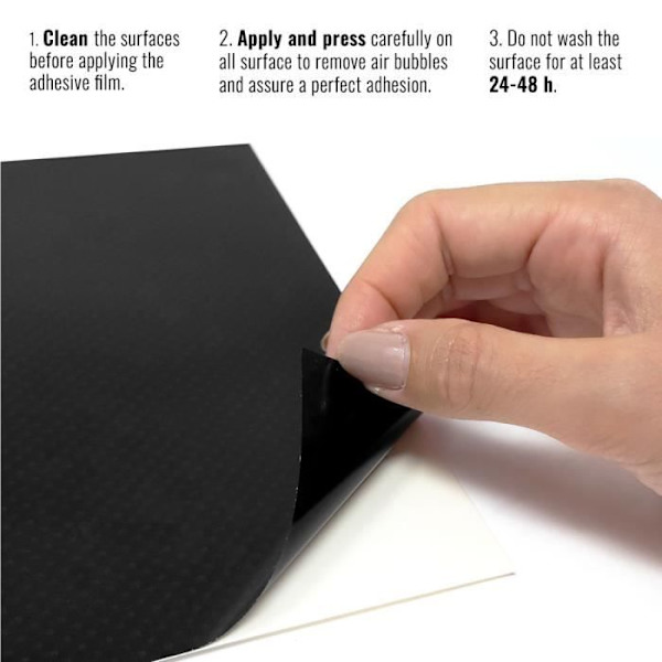 Film adhesiv inpackning - Ej specificerad - 25 x 70 cm - Kolfiber Effekt - Termoformbar - Svart