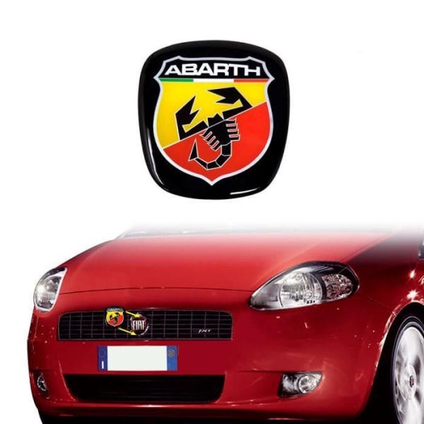 3D Abarth Officiell Logotyp Ersättningsdekal för Fiat Grande Punto, fram
