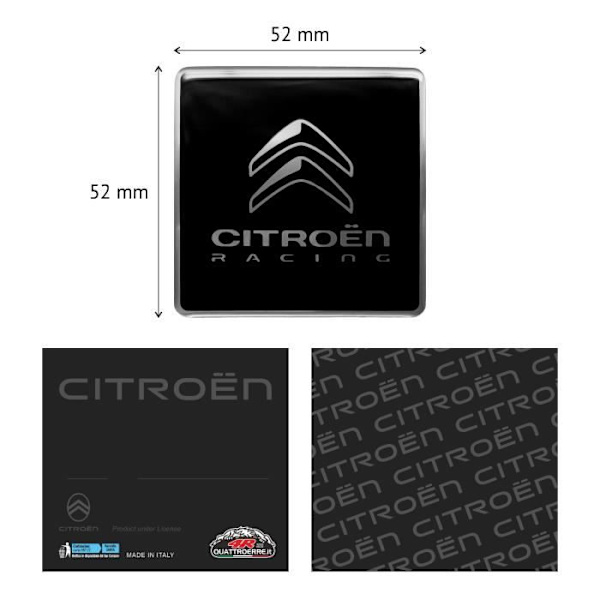3D Citroën Racing logomærkat, sort, 52 mm