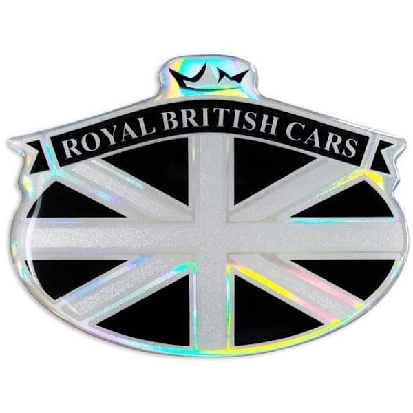 3D Klistermärke - Storbritannien - Kungligt Vapen - 73 x 55 mm - Resin - Svart