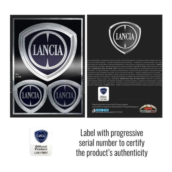 Klistermærker - Lancia - Logo Shields - 3 elementer - 94 x 131 mm - Høj modstand