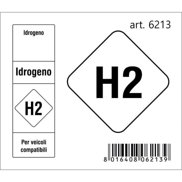 H2 Hydrogen Fuel Code Sticker 2018, 7,5 x 6,5 cm