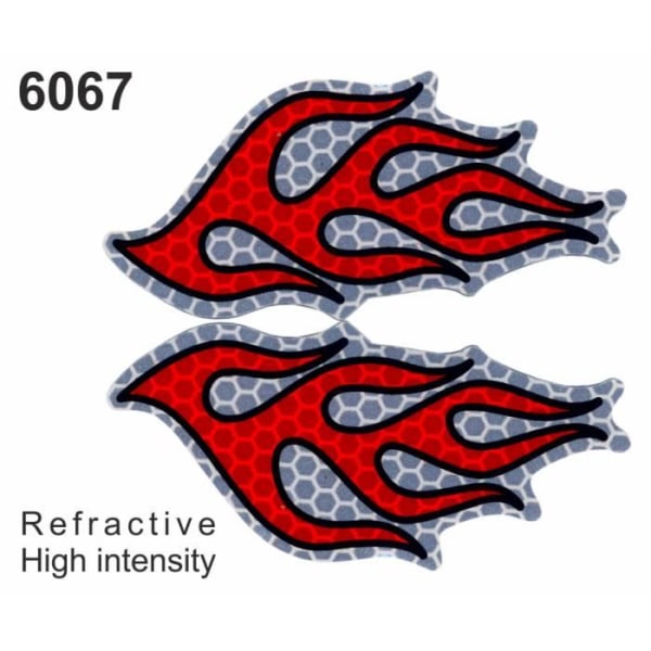 Reflekterande Flame Sticker Självhäftande 10 x 12 cm