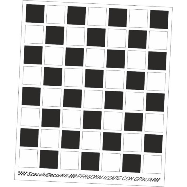 Klistermärken Schack Schackbräde Vit Svart, 56 Ruter Höjd 2,5 cm