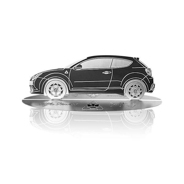 Reduceret model - Alfa Romeo - Mito - Rustfrit stål - Gravert silhuet - Gennemsigtig vitrine