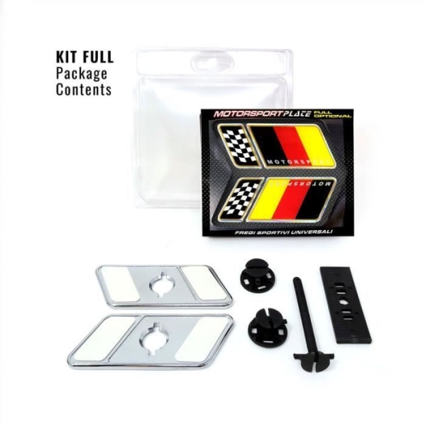 Universella Sportmärken - Ej specificerad - Tyskland Schackflagg - 9x3,5 cm - Komplett kit - Svart