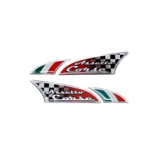 3D-klistermærker - Logosport - Rødternet flag - 10 x 2,5 cm - 2 stk - Bil