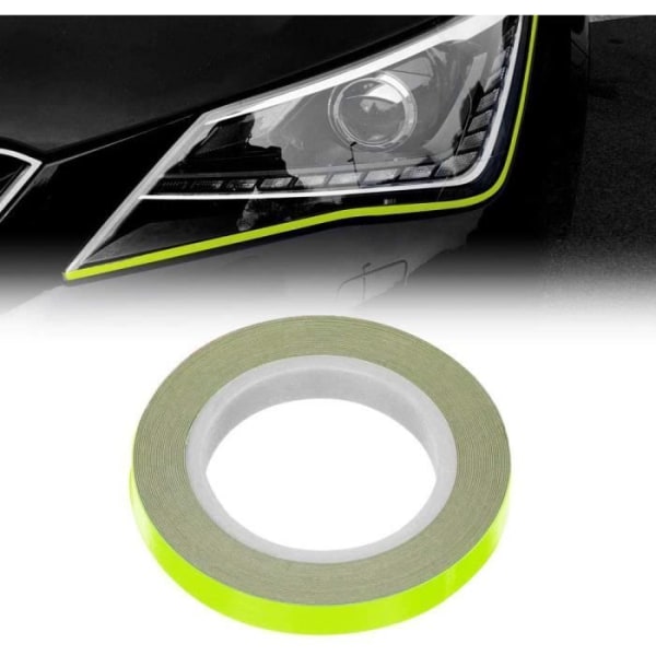 Självhäftande tejper - Ränder - Fluorescerande gul - 7 mm x 3 mt - Strålkastaranpassning - Väderbeständighet