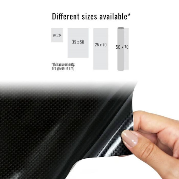 Film adhesiv inpackning - Ej specificerad - 25 x 70 cm - Kolfiber Effekt - Termoformbar - Svart