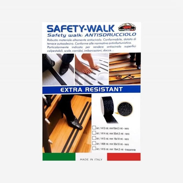 Safety Walk Anti-Slip selvklæbende rulle, sort, 19 x 18 mm