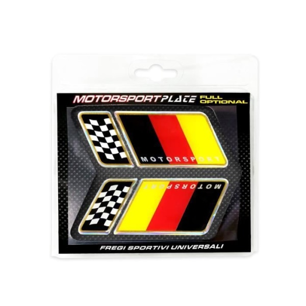 Universal Sport märken för bilar, komplett kit, Tyskland Rutig flagga