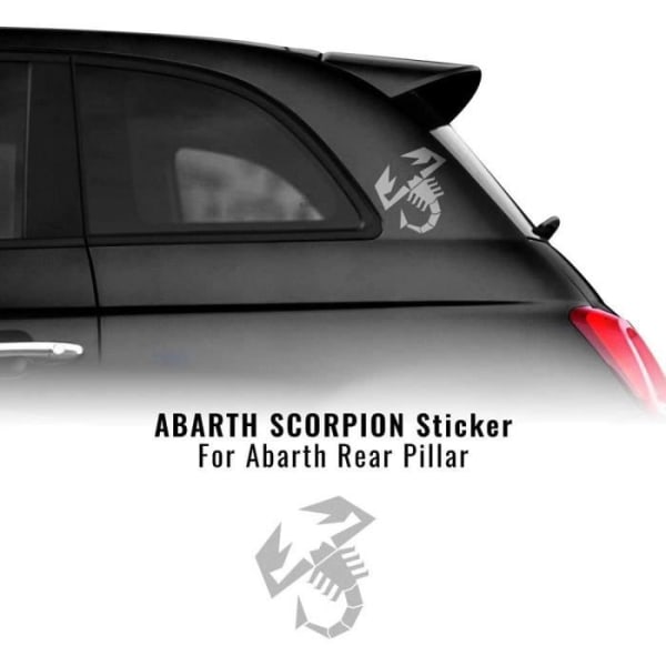 Klistermärke - Abarth - Fiat 500 Abarth - Silver - 120 mm - Holografisk