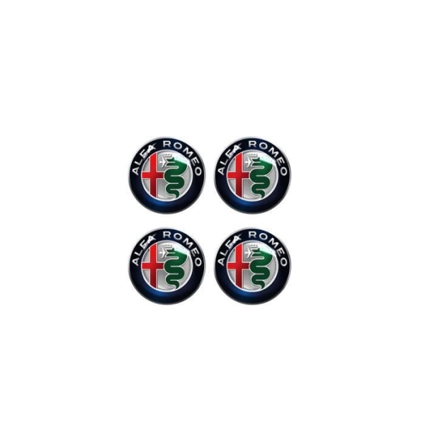 3D Alfa Romeo Logotypdekal, 4 delar, 9 mm