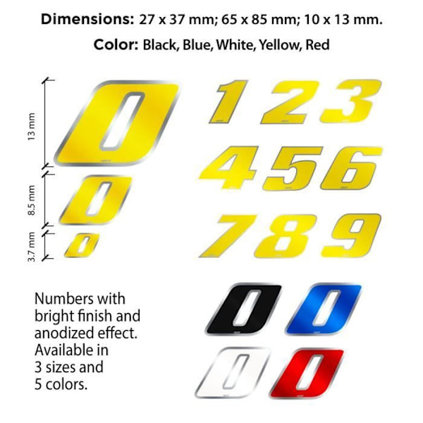 Klistremærke - Ikke specificeret - Nummer 0 - Hvid Chrome - 100 x 130 mm - Motorcykel