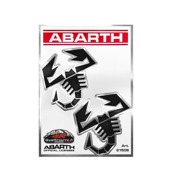 Autocollant - Abarth - 2 Skorpioner - 94 x 131 mm - Krom HQ - Modstandsdygtig og Holdbar