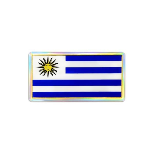 Uruguays flagga 3D-klistermärke, 88 x 40 mm