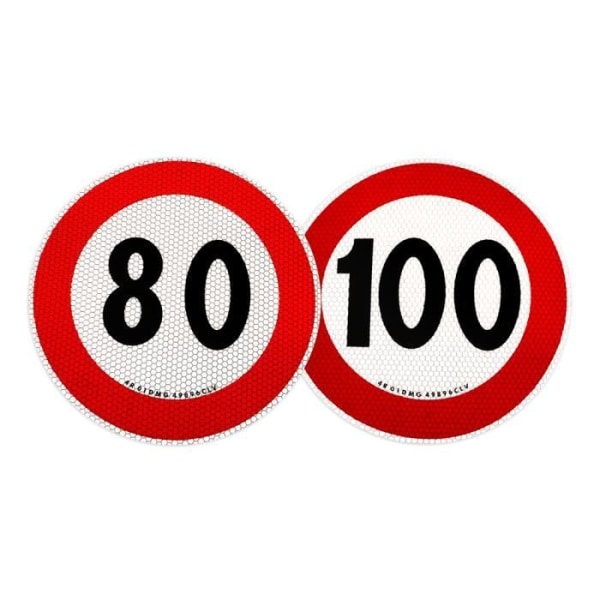 EU-godkänd Speed Limit Sticker, 80 och 100 km/h