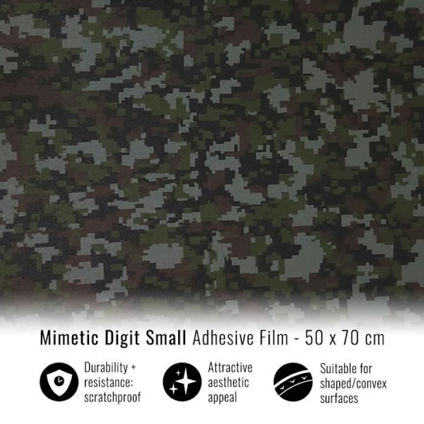 Film Adhesiv Inpackning - Kamouflage Pixel - 50 x 70 cm - Repellering mot repor - Lätt att applicera