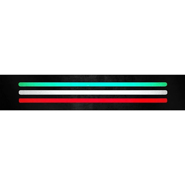 3D Reflekterende Klistermærke - Ikke specificeret - Italien Flag - 10 x 300 mm - 3 strimler - UV resistent