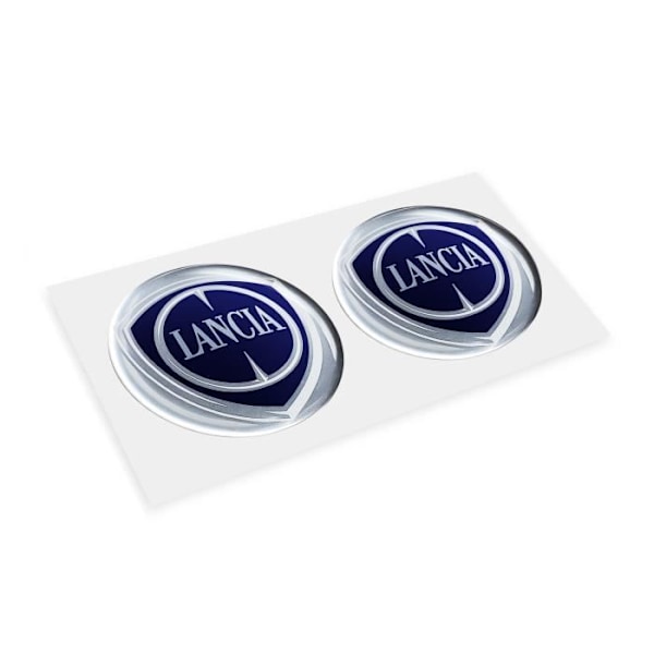 3D Lancia officielt logoklistermærke, diameter 12 mm, 2 stk