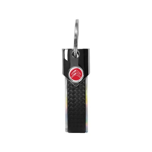 Officiel Citroën nøglering i holografisk sølv, carbon, rødt logo