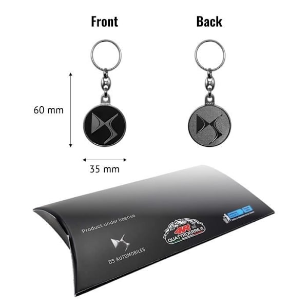 Officiel DS metal nøglering, sort
