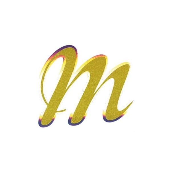 Holografisk självhäftande bokstav M, guld