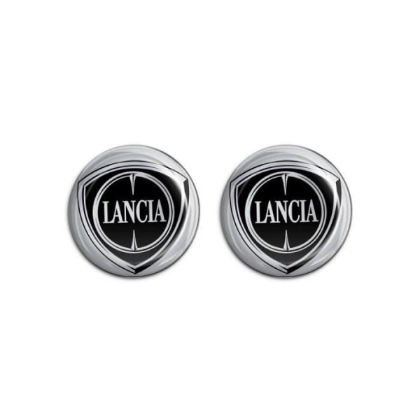 3D-klistermärke - Lancia - Officiell logotyp - Diameter 21 mm - 2 stycken - Polyuretanharp.