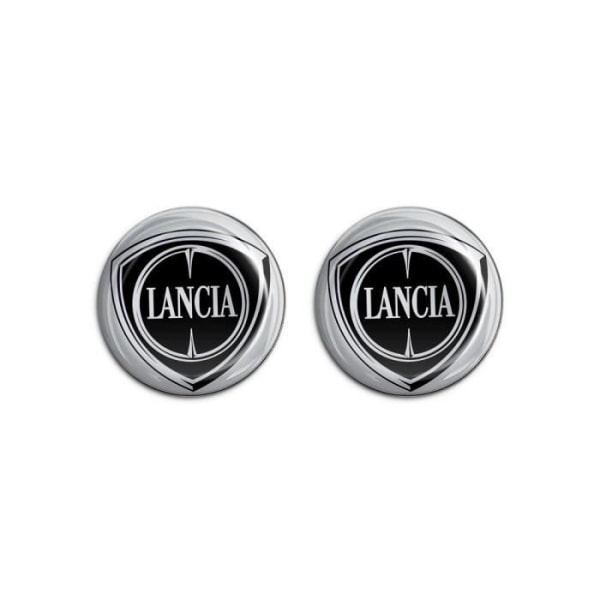 3D Lancia Officiell Logotypdekal, Diameter 21 mm, 2 stycken