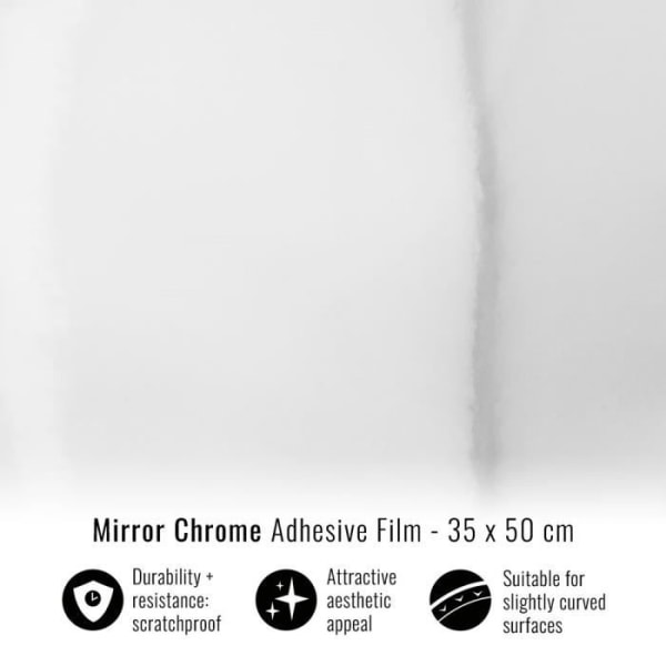 Självhäftande omslagsfilm för bilar, Kromspegel, 35 x 50 cm