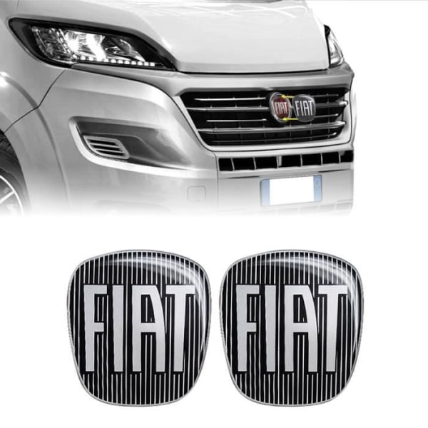 Fiat 3D Replacement Black Logo Sticker för Ducato, Fram + Bak