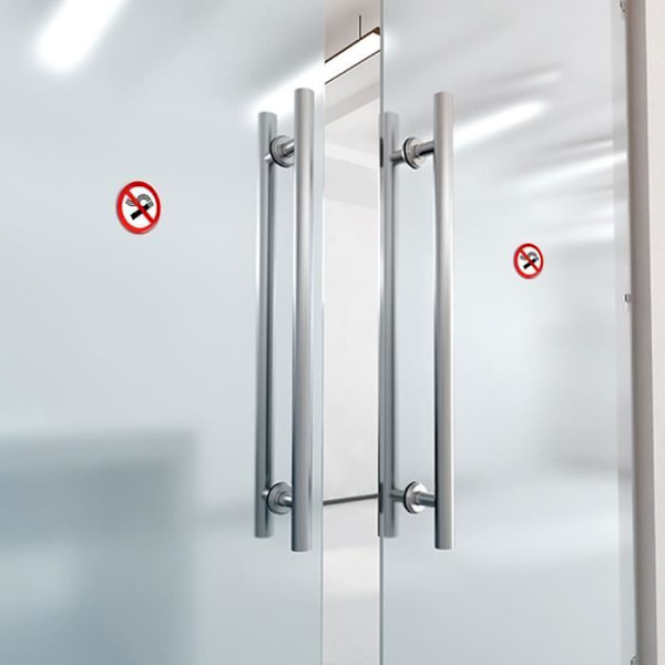 Sticker Sticker - No Smoking - 2 stykker - 21 x 21 mm - Transparent Resin - Rød farve