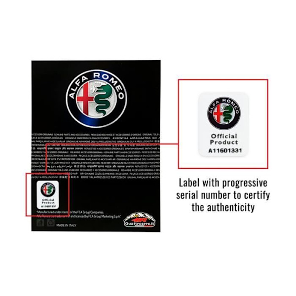Autocollants - Alfa Romeo - 13 cm - Vit - 2 Stycken - Enkel applicering