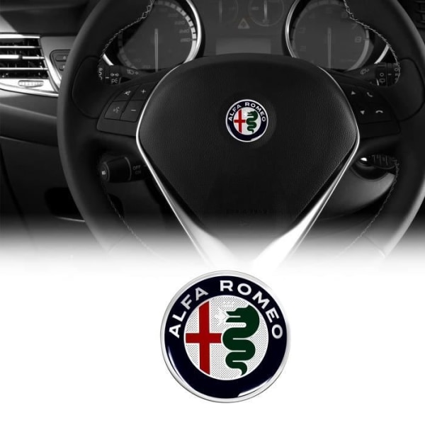Alfa Romeo 3D-logodekal för ratt, diameter 40 mm